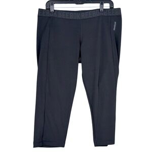 Reebok PlayDry Black Capri Leggings Extra Large XL Athletic Activewear‎